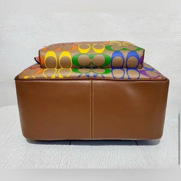 RARE LIKE NEW! Coach Backpack In Rainbow Canvas Multi PRIDE Bag Purses Designer🌈 - Picture 9 of 16